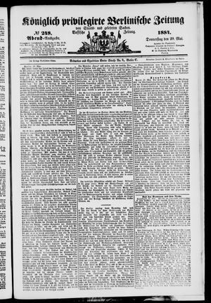 Königlich privilegirte Berlinische Zeitung von Staats- und gelehrten Sachen on May 29, 1884