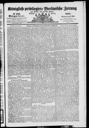 Königlich privilegirte Berlinische Zeitung von Staats- und gelehrten Sachen on May 30, 1884
