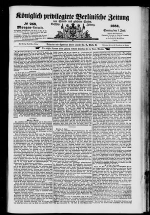 Königlich privilegirte Berlinische Zeitung von Staats- und gelehrten Sachen on Jun 1, 1884