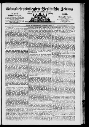 Königlich privilegirte Berlinische Zeitung von Staats- und gelehrten Sachen on Jun 3, 1884
