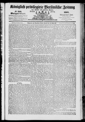 Königlich privilegirte Berlinische Zeitung von Staats- und gelehrten Sachen on Jun 4, 1884