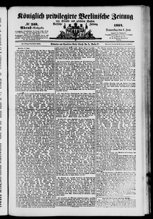 Königlich privilegirte Berlinische Zeitung von Staats- und gelehrten Sachen vom 05.06.1884