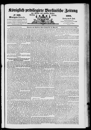 Königlich privilegirte Berlinische Zeitung von Staats- und gelehrten Sachen vom 06.06.1884