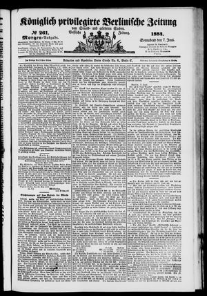 Königlich privilegirte Berlinische Zeitung von Staats- und gelehrten Sachen vom 07.06.1884