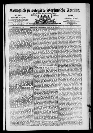 Königlich privilegirte Berlinische Zeitung von Staats- und gelehrten Sachen on Jun 9, 1884