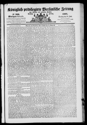 Königlich privilegirte Berlinische Zeitung von Staats- und gelehrten Sachen on Jun 10, 1884