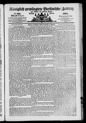 Königlich privilegirte Berlinische Zeitung von Staats- und gelehrten Sachen vom 10.06.1884