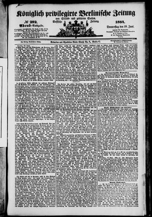Königlich privilegirte Berlinische Zeitung von Staats- und gelehrten Sachen on Jun 19, 1884