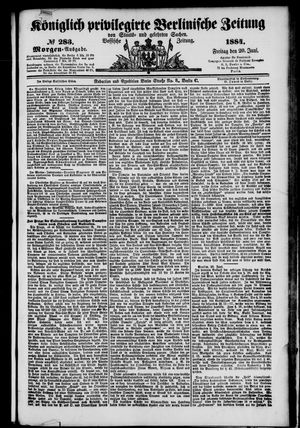 Königlich privilegirte Berlinische Zeitung von Staats- und gelehrten Sachen vom 20.06.1884