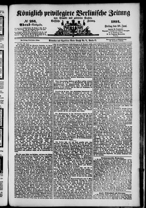 Königlich privilegirte Berlinische Zeitung von Staats- und gelehrten Sachen vom 20.06.1884