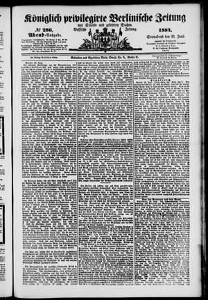 Königlich privilegirte Berlinische Zeitung von Staats- und gelehrten Sachen vom 21.06.1884