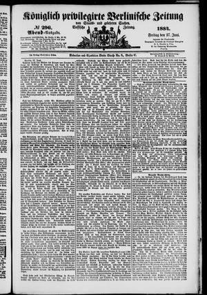 Königlich privilegirte Berlinische Zeitung von Staats- und gelehrten Sachen vom 27.06.1884