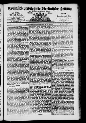 Königlich privilegirte Berlinische Zeitung von Staats- und gelehrten Sachen on Jul 3, 1884
