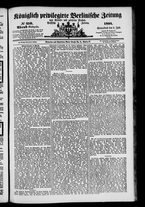 Königlich privilegirte Berlinische Zeitung von Staats- und gelehrten Sachen on Jul 5, 1884