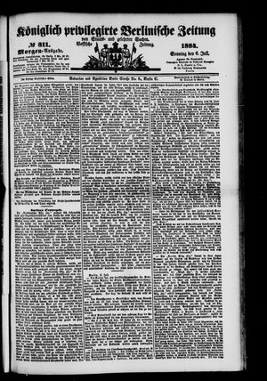Königlich privilegirte Berlinische Zeitung von Staats- und gelehrten Sachen on Jul 6, 1884