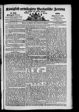 Königlich privilegirte Berlinische Zeitung von Staats- und gelehrten Sachen vom 09.07.1884