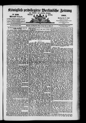 Königlich privilegirte Berlinische Zeitung von Staats- und gelehrten Sachen on Jul 11, 1884