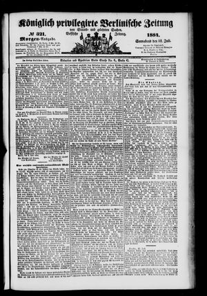 Königlich privilegirte Berlinische Zeitung von Staats- und gelehrten Sachen vom 12.07.1884