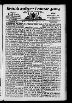 Königlich privilegirte Berlinische Zeitung von Staats- und gelehrten Sachen vom 12.07.1884