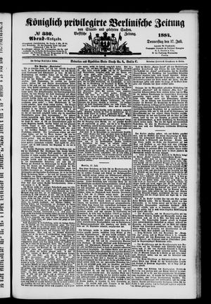 Königlich privilegirte Berlinische Zeitung von Staats- und gelehrten Sachen vom 17.07.1884