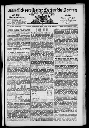 Königlich privilegirte Berlinische Zeitung von Staats- und gelehrten Sachen on Jul 23, 1884