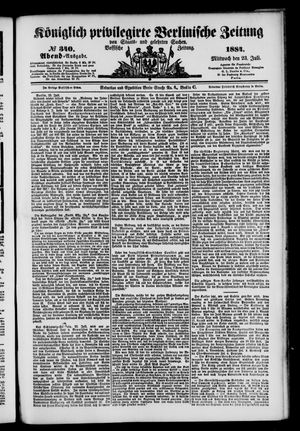 Königlich privilegirte Berlinische Zeitung von Staats- und gelehrten Sachen on Jul 23, 1884