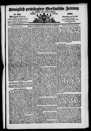 Königlich privilegirte Berlinische Zeitung von Staats- und gelehrten Sachen on Jul 24, 1884