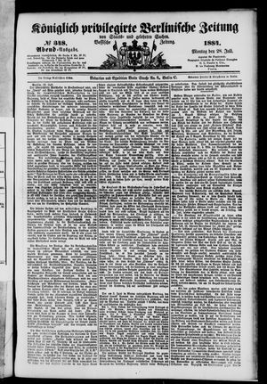 Königlich privilegirte Berlinische Zeitung von Staats- und gelehrten Sachen on Jul 28, 1884