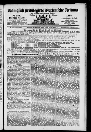 Königlich privilegirte Berlinische Zeitung von Staats- und gelehrten Sachen vom 31.07.1884