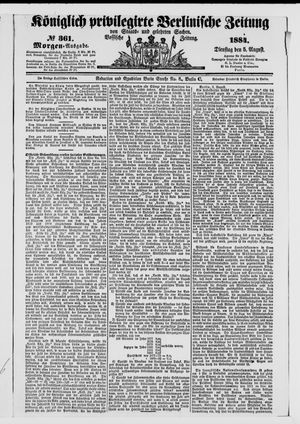 Königlich privilegirte Berlinische Zeitung von Staats- und gelehrten Sachen on Aug 5, 1884