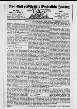Königlich privilegirte Berlinische Zeitung von Staats- und gelehrten Sachen on Aug 6, 1884