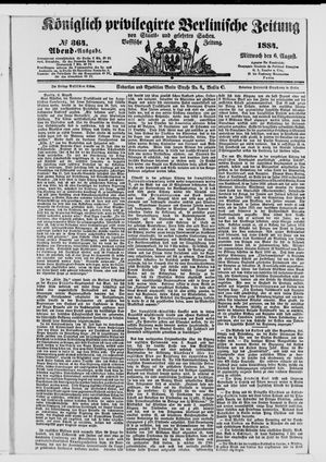 Königlich privilegirte Berlinische Zeitung von Staats- und gelehrten Sachen on Aug 6, 1884