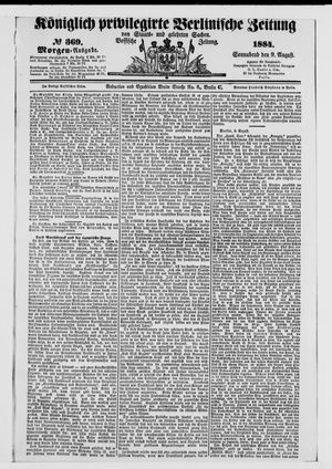 Königlich privilegirte Berlinische Zeitung von Staats- und gelehrten Sachen vom 09.08.1884