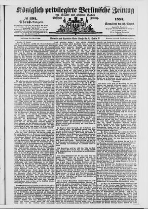 Königlich privilegirte Berlinische Zeitung von Staats- und gelehrten Sachen vom 23.08.1884