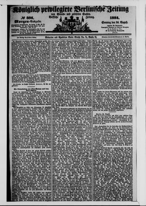 Königlich privilegirte Berlinische Zeitung von Staats- und gelehrten Sachen on Aug 24, 1884