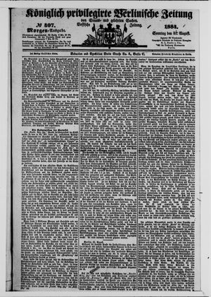 Königlich privilegirte Berlinische Zeitung von Staats- und gelehrten Sachen vom 31.08.1884