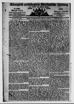 Königlich privilegirte Berlinische Zeitung von Staats- und gelehrten Sachen vom 01.09.1884