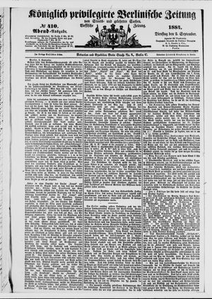 Königlich privilegirte Berlinische Zeitung von Staats- und gelehrten Sachen on Sep 2, 1884