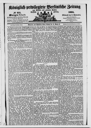 Königlich privilegirte Berlinische Zeitung von Staats- und gelehrten Sachen vom 03.09.1884