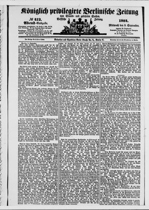Königlich privilegirte Berlinische Zeitung von Staats- und gelehrten Sachen vom 03.09.1884