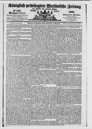 Königlich privilegirte Berlinische Zeitung von Staats- und gelehrten Sachen on Sep 5, 1884