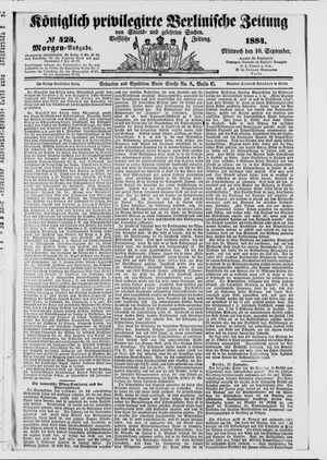 Königlich privilegirte Berlinische Zeitung von Staats- und gelehrten Sachen on Sep 10, 1884