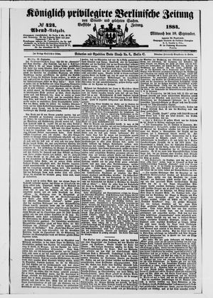Königlich privilegirte Berlinische Zeitung von Staats- und gelehrten Sachen on Sep 10, 1884