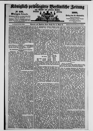 Königlich privilegirte Berlinische Zeitung von Staats- und gelehrten Sachen on Sep 19, 1884