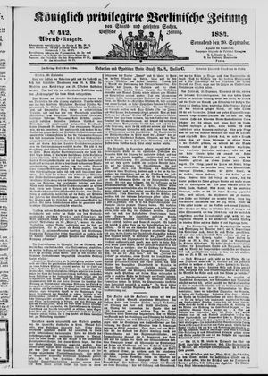 Königlich privilegirte Berlinische Zeitung von Staats- und gelehrten Sachen vom 20.09.1884