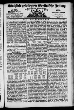 Königlich privilegirte Berlinische Zeitung von Staats- und gelehrten Sachen on Nov 7, 1884