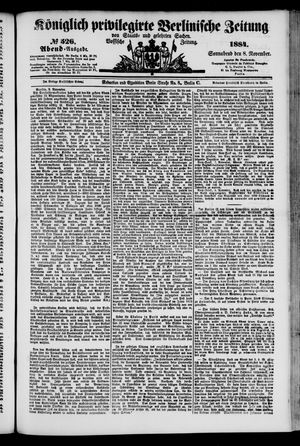 Königlich privilegirte Berlinische Zeitung von Staats- und gelehrten Sachen vom 08.11.1884