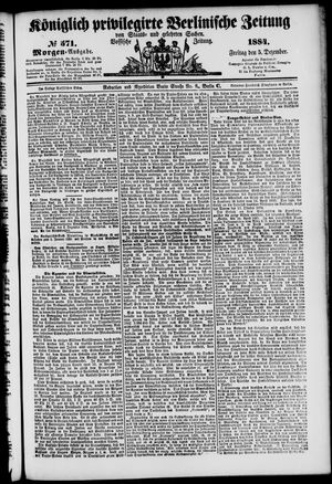 Königlich privilegirte Berlinische Zeitung von Staats- und gelehrten Sachen on Dec 5, 1884