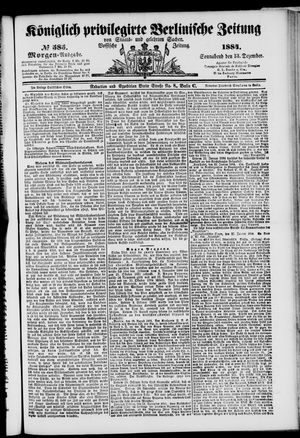 Königlich privilegirte Berlinische Zeitung von Staats- und gelehrten Sachen vom 13.12.1884