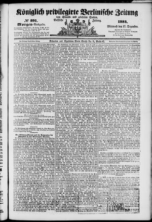 Königlich privilegirte Berlinische Zeitung von Staats- und gelehrten Sachen vom 17.12.1884